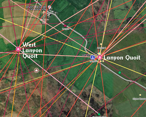 Map of Lanyon Quoit's positioning