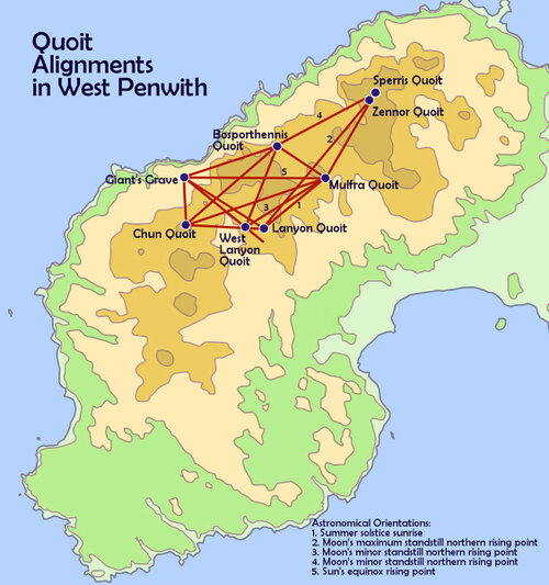 Map of the Quoits of West Penwith