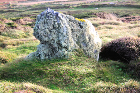 Aligned stone at Carn Vellan, near Trewellard
