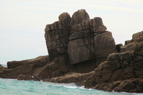 Porthcurno, Cornwall - a Mayan star-watcher (tilt your head to the right)