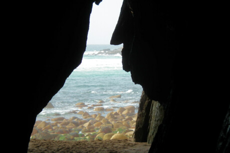 The cave at Nanjizal Bay, West Penwith, Cornwall