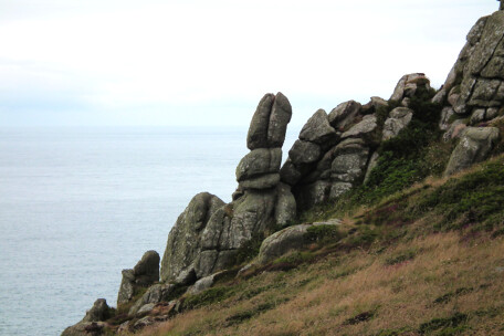 Watching and waiting, at Maen Castle, near Sennen, Cornwall