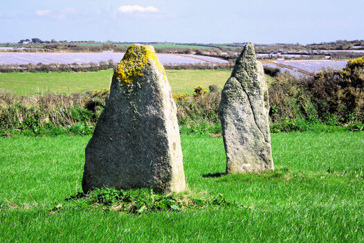 The Drift menhirs. There are several double menhirs in Penwith - we've already met two pairs above, The Pipers and Boscawen-Ros