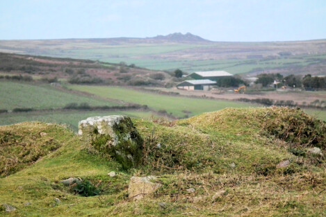 Cairn on Sancreed Beacon - Carn Galva behind