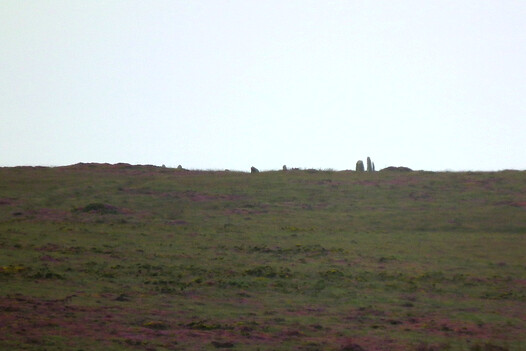 The Nine Maidens as seen from Mulfra Quoit, one mile distant (telephoto shot)
