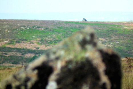 Mulfra Quoit as seen from the Nine Maidens - a one-mile distance