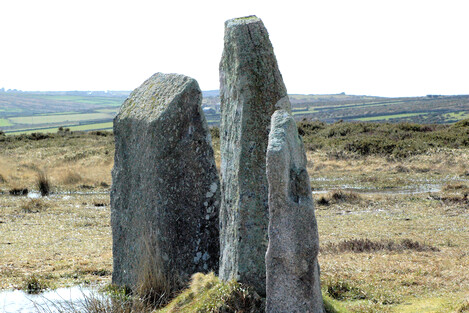 Three stones in the Nine Maidens stone circle
